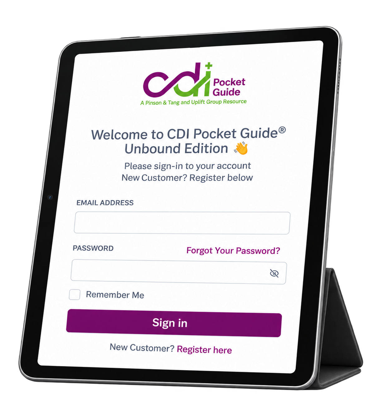 CDIplus online Pocket Guide displayed on a tablet